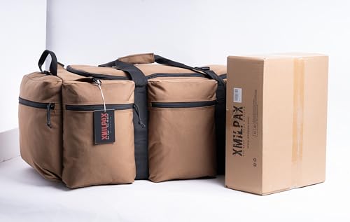 100L Large Military Duffle Bag Deployment Duffel Bag Sports Equipment Travel Luggage Bag with Detachable Backpack Straps… - color: Coyote Tan