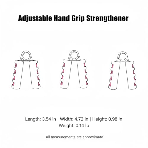 Adjustable Hand Grip Strengthener with Ergonomic TPE Foam Handles for Forearm & Finger Exercise - color: Red