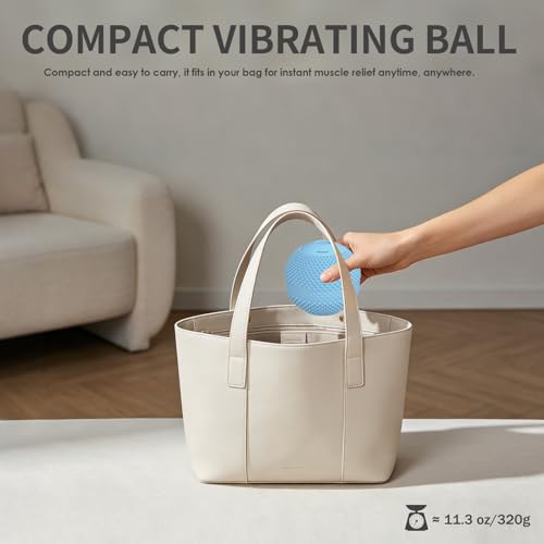 Heating Vibrating Massage Ball with 7 Modes & Memory Function for Myofascial Release, Deep Tissue and Trigger Point Muscle Therapy - Targets Back, Hip, Leg, Neck & Foot (Blue) - color: Blue