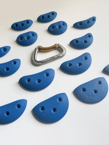 14 Screw On Crimp Rock Climbing Holds Advanced Climbing Holds Home Climbing Wall Bouldering Gym Holds Eco Friendly Dual Textured Crimps for Finger Strength - color: Blue