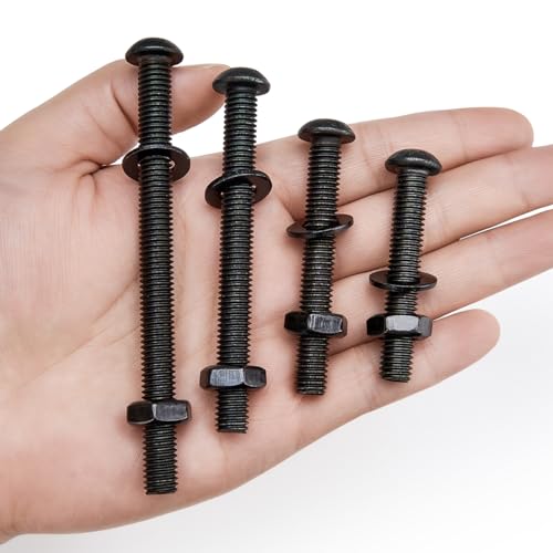 688Pcs M4 M5 M6 M8 Screw and Bolt Assortment Set 12.9 Grade Alloy Steel Metric Fastener Set Machine Screw and Nut Set Hex Screws Nuts Washers Kit(Black) - color: X14-large-688 M4 M5 M6 M8 Button Head(Black)