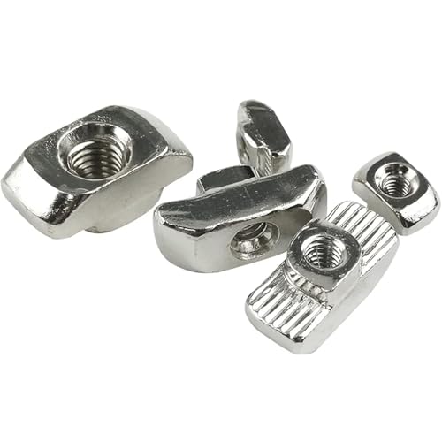 50 Pcs 4040 Series M3 T Nuts, T Slot Nut Hammer Head Fastener Nut, Nickel Plated Carbon Steel Nut for European Aluminum Profile,Drop in T Slot Nuts Assortment Kit(40-M3) - size: 40-M3(50 Pcs）