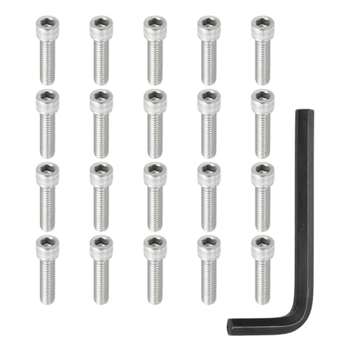 PATIKIL 1-1/4"-18 x 1-1/4" Socket Head Screws Cap Bolt, 10Pcs 304 Stainless Steel Hexagon Socket Screws with Hex Wrenches Full Thread for Road Bicycle Mountain Bike Auto, Silver/Black - color: Silver/Black, size: 1-1/4"-18 x 1-1/4"