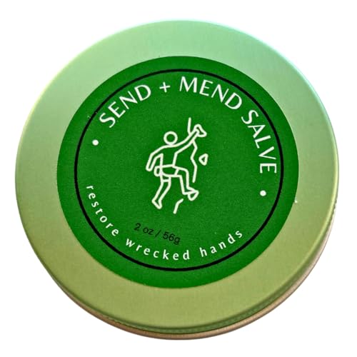 Send + Mend Climber's Hand Salve - Rock Climbing Gifts - Moisturizing Balm for Bouldering, Lifting & Gymnastics Hands - 2 oz