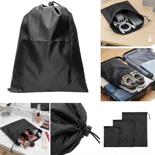 6-Pack Nylon Drawstring Bags with Toggle Closure - Multi-Size Cinch Sack Set for Travel Luggage Organization, Gym Gear, Shoe Storage, and Folding Blind Cane Pouch - Ditty Bags (7 x 9 Inch) - size: 7 x 9 Inch