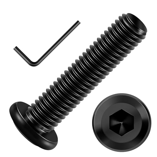 Mywish M8x1.25 Bolt, M8 x 35mm 20Pcs Flat Head Hex Socket Cap Screws Bolts, 304 Stainless Steel Furniture Bolts Full Thread, Black Oxide & Hex Spanner - color: Black-M8, size: 35mm