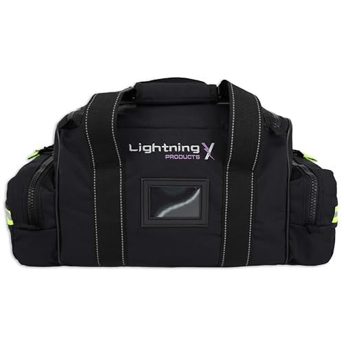 Lightning X Customizable Large EMT Medic First Responder EMS Trauma Jump Bag w/Embroidered Name - BLACK - color: Black