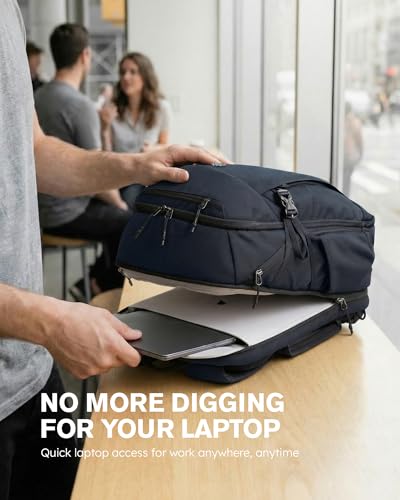 Tolaccea Travel Laptop Backpack 32L, TSA Friendly Flight Approved Computer Work Business Bag, Water-resistant Carry on Luggage, Durable Casual Daypack College Rucksack for Men Women - color: Midnightsky
