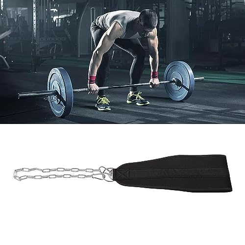 Weighted Dip Belt Adjustable Chain Nylon Strap Strength Training Weightlifting Belt for Athletes Weight Lifting Exercises Pull Ups Hip Squats