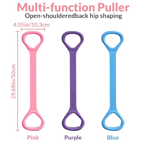 3 Pack Figure 8 Resistance Band with Handles - Bands for Working Out - Arm Back Shoulder Training Ropes - Portable Exercise Equipment for Yoga Pilates Stretching and Strength Training