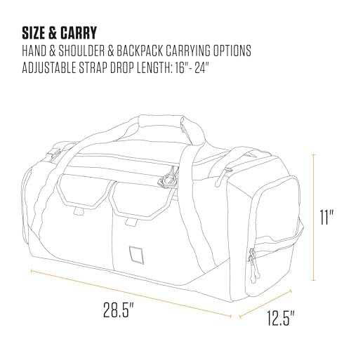 Carhartt Heavy Haul Utility Duffel Bag's, Water-Resistant Packable Bag for Jobsite, Gym, and Travel - color: Black, style: 75l