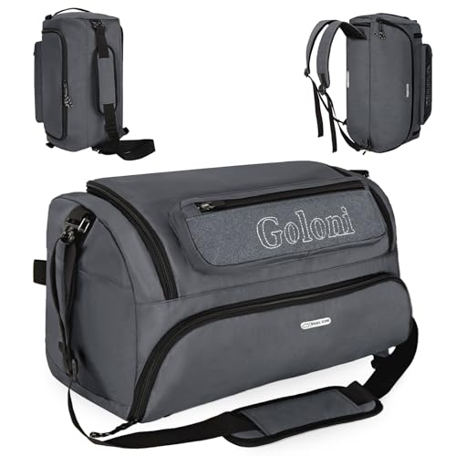 Goloni Gym Bag for Men & Women,40L Large 3 in 1 Sports Travel Duffel Bag with Shoes Compartment and Wet Pocket,Weekender Overnight Backpack,Grey - color: Grey