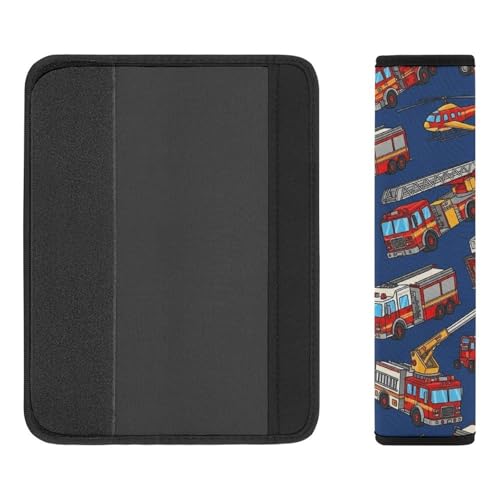 1 Pair Universal Soft and Comfortable Seat Belt Shoulder Pad for Kids, Stroller Pushchair High Chair, Fire Truck Firefighter Engine Blue Fireman Shoulder Protector, Anti-Slip Pad - color: Pattern 486