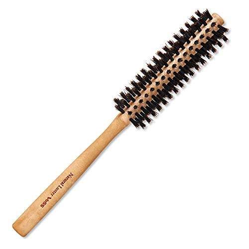 Boar Bristle Hair Brush [ Made in Japan ] 100% Natural Bristle Slick Back Brush for Styling, Separating, Shaping, and Blow-Drying for Women and Men (Round Brush) - color: Round Brush