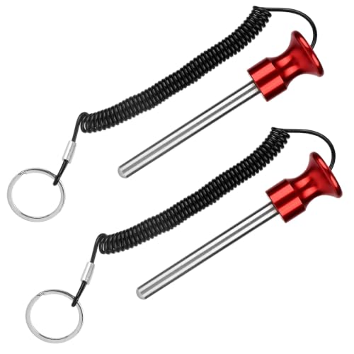 NQEUEPN 2pcs Weight Stack Pin, Universal Weight Selector Pin | 1cm/0.4in Weight Stack Pin Weight Lifting Machine Pins Replacement with Pull Rope for Home Gym Exercise Machine Accessories