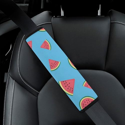 2PCS Watermelon Arts Car Seat Belt Pad Universal Fit Seat Belt Covers Cushion for Kids, Car Seats Pushchair Strollers High Chair Pushchair, Easy Install (No Tool) - color: Pattern 498