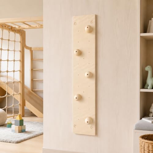 Home Climbing Wall Panel, 1.22 × 2.44 m Solid Material, Wall-Mounted Indoor Climbing Panel, Physical Training & Active Play, Grip Sphere Board - style: Grip sphere Board