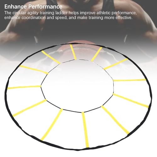 Semme Circular Agility Training Ladder, 12 Rungs Speed and Agility Trainer for Soccer Basketball, with Storage Bag, Premium Nylon Material