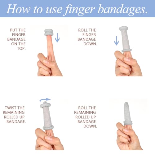 Finger Bandages 10Pcs Cotton Finger Cots Breathable Thumb Bandage Elastic Finger Gloves Tubular Gauze Finger Covers Finger Tips Protectors