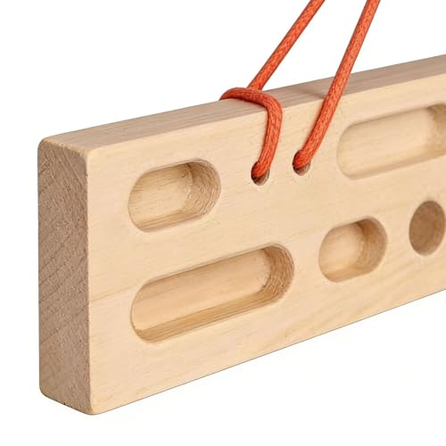 Climbing Hangboard Heavy Duty Wooden Trainer | Rock Climbing Pull Up Bar Grip Trainer for Climbers Beginner Men Women Home Gym Indoor Fitness Workout