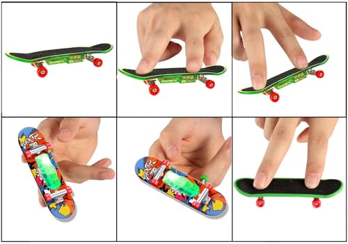 Mini Finger Skateboards for Kids Set of 25, Light up Mini Finger Toys LED Fingerboard Hand Skateboard for Creative Fingertips Movement Sports Finger Skater Valentines Day Gifts Party Favor