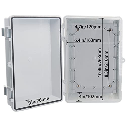 Waterproof Outdoor Electrical Box Junction Box Weatherproof IP67 ABS Plastic Enclosure Switch Router Project Box with 2 Cable Glands Grey 11.4"x7.5"x5.5" - size: 11.4"L x 7.5"W x 5.5"H