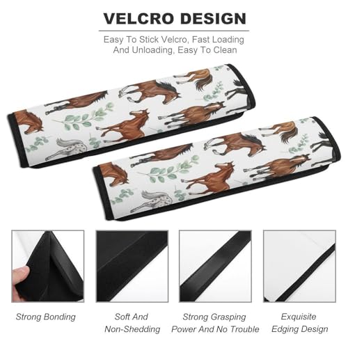 2 Pack Horse Gifts Seat Belt Cover Universal Fit Shoulder Harness Cover for Girls and Boys, Car Seats Pushchair Strollers High Chair Pushchair - color: Pattern 992