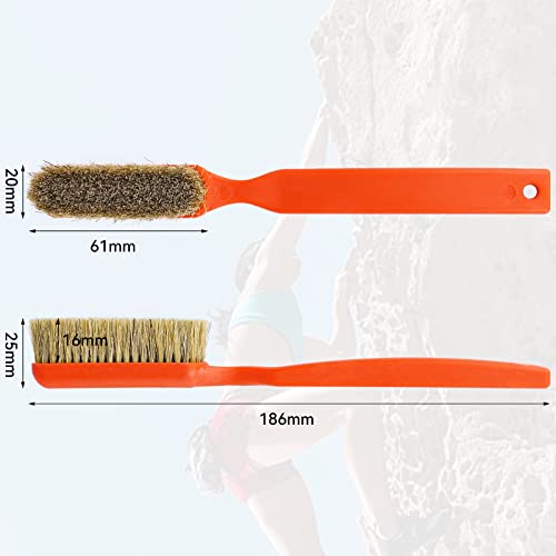 TWO STONES Climbing Chalk Brush with Thick Ultra Durable Boar's Hair Bristles, Bouldering Brush with Ergonomic Handle Portable with Climbing Chalk Bag(Not Included) for Climbing Wall Holds - color: Mixed 6 Colors