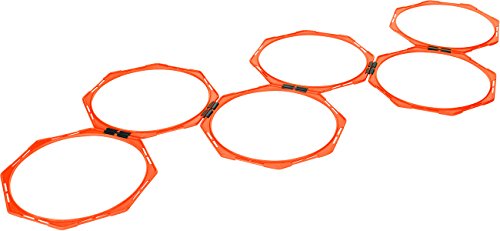 Hexagonal Speed & Agility Training Rings - Set of 6 by Trademark Innovations - color: Orange, size: 20"