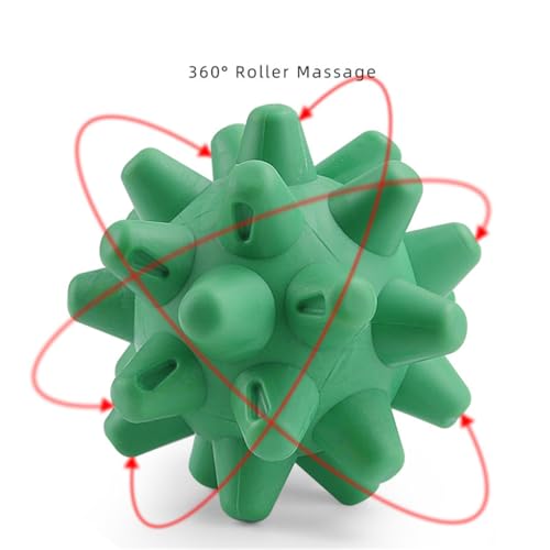 Massage Roll Balls, 2 Pack Spiky Massage Balls Deep Tissue Trigger Point and Myofascial Release for Plantar Fasciitis Relief, Muscle Recovery, 2.8 Inch Diameter (Yellow) - color: Yellow