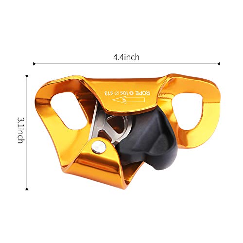 WILDKEN Rock Climbing Chest Ascender Climbing Mountaineering Tree Arborist | Rappelling Gear Climbing Equipment Rope Clamp for 10-13MM Rope - color: Orange