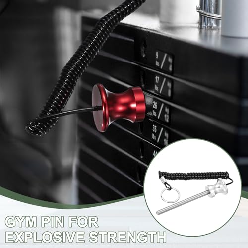 Weight Stack Pin, Weight Gym Pin Strength Training Equipment Replacement with Pull Rope for Commercial Home - color: Silver, size: 0.3 x 3.9 Inch