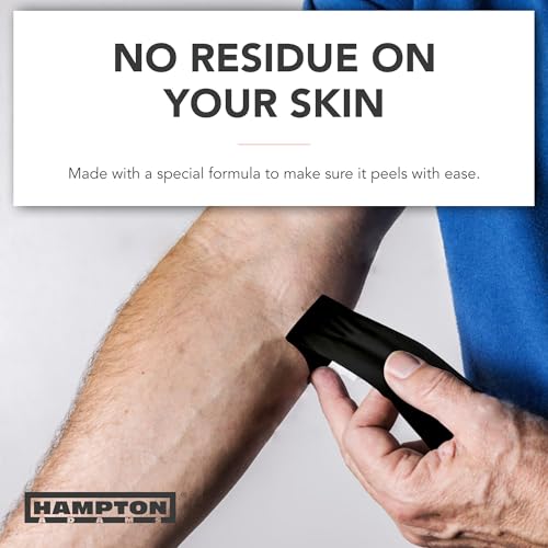 Hampton Adams | As Seen on Shark Tank | Original Sports Medical Athletic Tape (8-Pack) | 45ft Rolls | No Sticky Residue Easy Tear | for Athletes Trainers First Aid Injury Wrap | Ankles Wrist - color: black