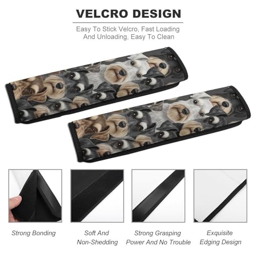 2 Pack Universal Fit Car Seat Belt Pad for Adult Use, All Vehicles, Schnauzer Dog Seat Belt Covers Cushion, Anti-Slip Pad - color: Pattern 476