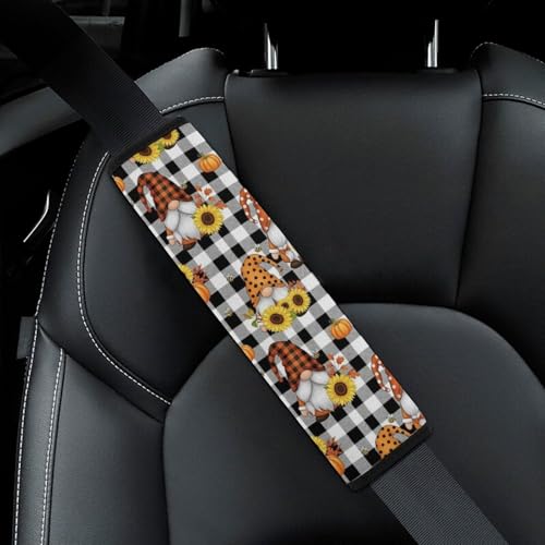 2PCS Gnomes Sunflower Seat Belt Cover Soft Padded Neck Strap Covers for Kids, All Vehicles, Comfortable Driving - color: Pattern 83