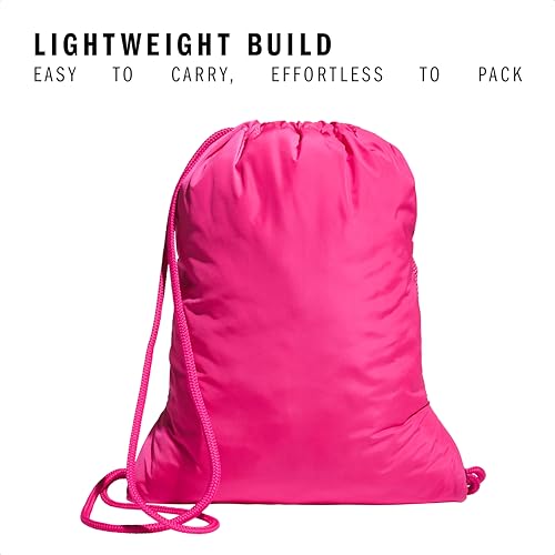 adidas Alliance Sackpack – Drawstring Backpack for Sports, Small Gym Bag, Team Shock Pink 2/White/3, OSFA - color: Team Shock Pink 2/White/3
