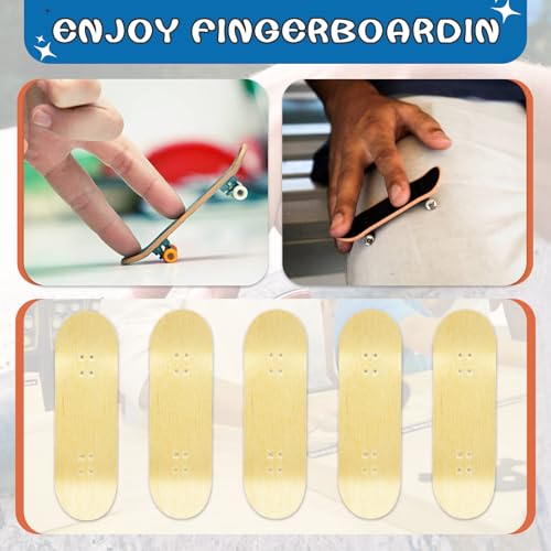 DIY Series Wooden Finger Skateboard, 5 PCS Unbranded Teak Fingerboards Design Your Style, 30mm x 100mm Handmade Wooden Fingerboard Decks