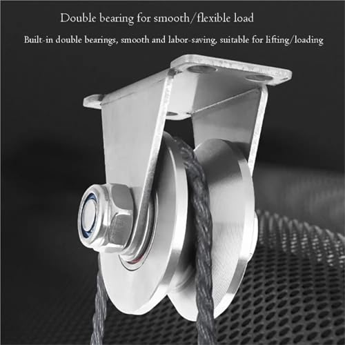 U Groove Stainless Steel Wall Pulley 2Pcs Track Wheel Bearing Pulley 304/201 Stainless Steel U/V/H Shaped Sliding Door Rollers Thickened 48 Wheel Rigid Caster(201 48V) - color: 201 48V