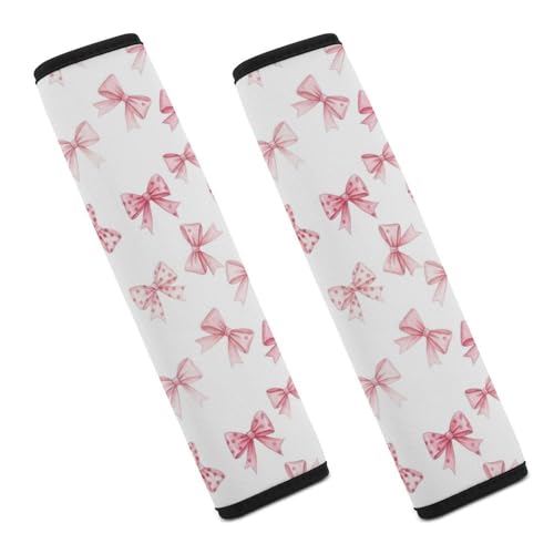 1 Pair Universal Soft and Comfortable Car Seat Belt Pad for Girls and Boys, Most Cars, Kawaii Pink Bow Cute Harness Pads Strap, Neck and Shoulder Support - color: Pattern 710
