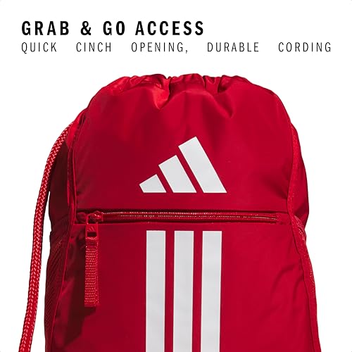 adidas Alliance Sackpack – Drawstring Backpack for Sports, Small Gym Bag, Team Power Red 2/3, OSFA - color: Team Power Red 2/3