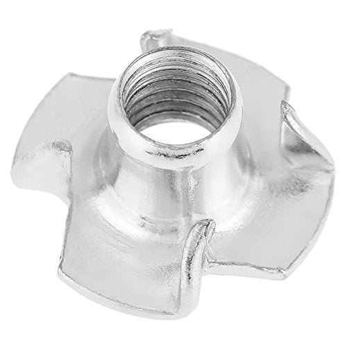 T Nuts zinc Plated Steel, 100PCS Rock Climbing Holds T Nuts Four Pronged Tee Nuts for Furniture Cabinets and Rock Climbing Holds (M8) - size: M8