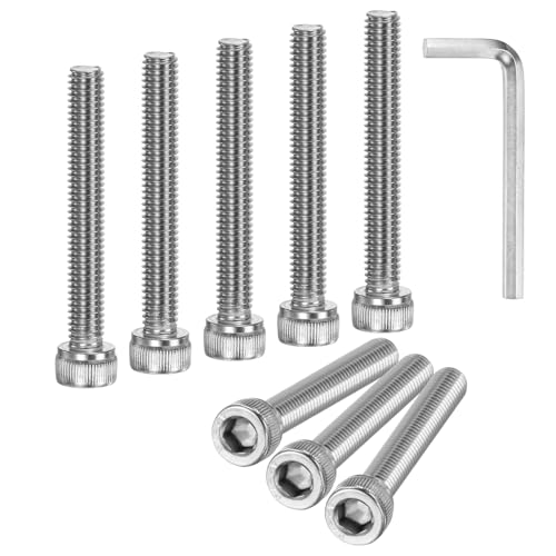 M METERXITY 20-Pack M6 x 45mm Socket Head Cap Screws, 304 Stainless Steel Hex Machine Bolts, Allen Socket Drive Screw with Hex Wrench for Repair/DIY, Fully Threaded Fasteners Kit [Silver] - size: M6 x 45mm