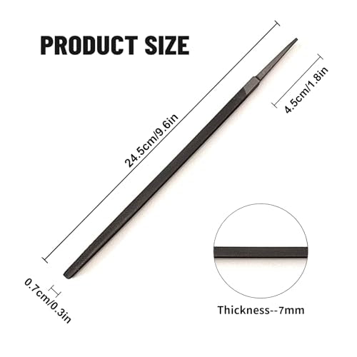 8 Inch Square Medium Cut File, Double Cut Teeth, Made of High Carbon Steel, Half Round Hand File Without Handle, Suitable for Shaping Metal, Wood, etc - color: Square, size: 8 Inch