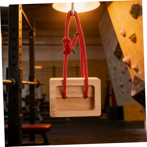 GARVALON Portable Wooden Rock Climbing Hangboard Fingerboard Training Board for Finger Strength and Endurance Building, 2pcs Set, Portable Finger Strength Trainer for Indoor and Outdoor