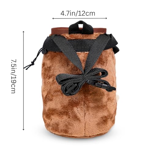 Chalk Bag for Rock Climbing - Cute Chalk Bag for Bouldering, Gym, Indoor & Outdoor Climbing with Adjustable Belt, Brush Holder & Carabiner - style: Sloth