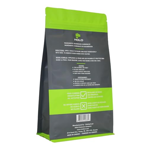 HOLD Sports Chalk – Pure Magnesium Carbonate for Climbing, Weightlifting, Gymnastics & Powerlifting – No Additives, Non-Toxic, Sweat-Resistant, Strong Grip Performance - style: Chunky