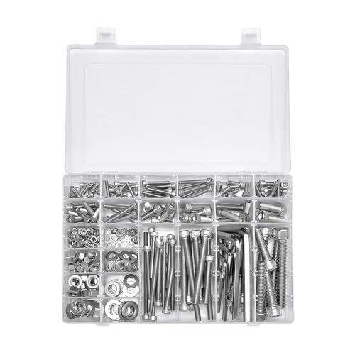 M5 M6 M8 M10 Metric Machine Bolt Assortment 304 Stainless Steel Cylindrical Head Screws and Bolt Hex Socket Head Cap Machine Screws Kit - color: X14-large-365 M5 M6 M8 M10 Socket Cap(silver)