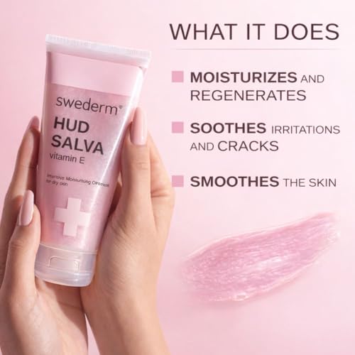 swederm Hudsalva Skin Moisturizer with Vitamin E, Shea Butter, 3,38 fl oz | dry skin remedy, glycerin, shea butter, allantoin, elbows, cracked heels, Scandinavian quality, travel essentials - size: 3.37 Fl Oz (Pack of 1)