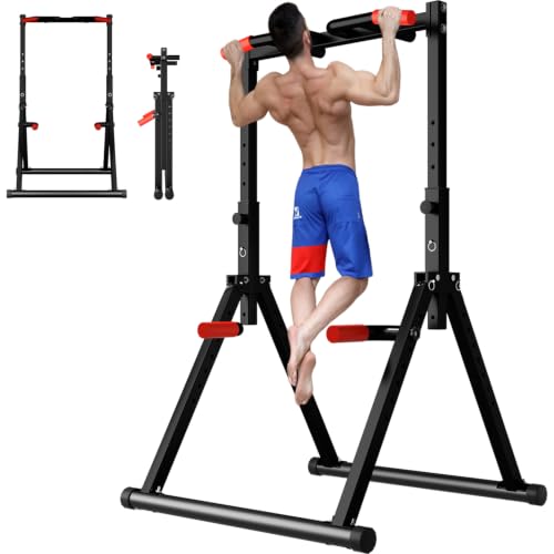 DOBESTS Power Tower Pull Up Bar Free Standing, Foldable Pull Up Station - color: Black Style 1 - Multifunction Bar