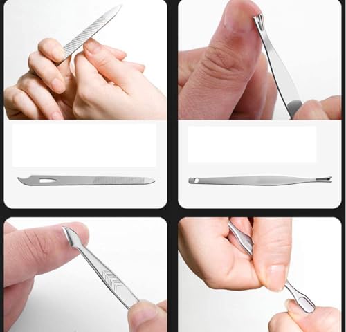 Nail Clippers Set Fingernail and Toenail Clipper Cutters for Men and Women, Professional Manicure Pedicure Grooming Kit, 16 Pieces Stainless Steel Nail Care Tools with PU Leather Travel Case